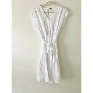 chinese dress ladies White Royal Toscana Linen Dress main image 1